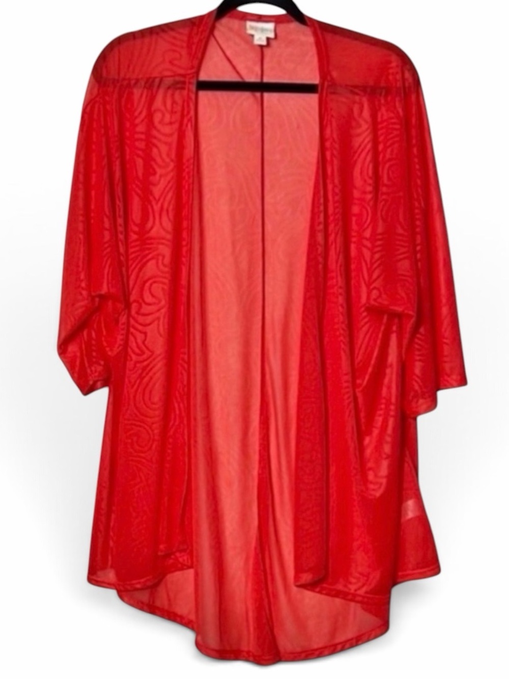 LuLaRoe Red Sheer Kimono Cardigan Size Medium